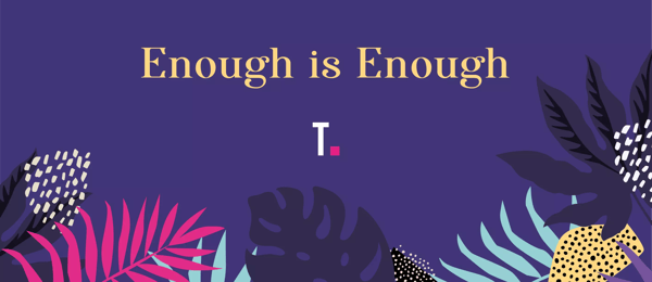 Blog footer with text saying, 'Enough is Enough' above the Transmission 'T-dot' logomark