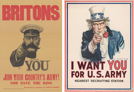 WWI-WWII era military recruitment posters
